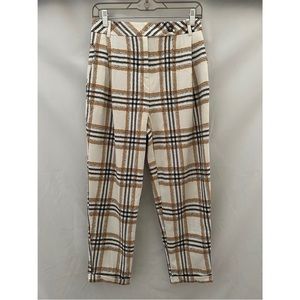 Textured Plaid Trousers